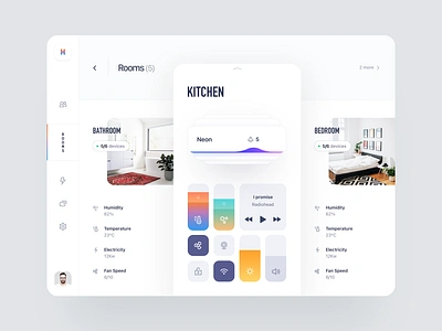 Smart Home App - Rooms animation app clean home home automation interaction interface iot ipad minimal mobile remote control saas smart smart devices smart home smart house smarthome ui ux