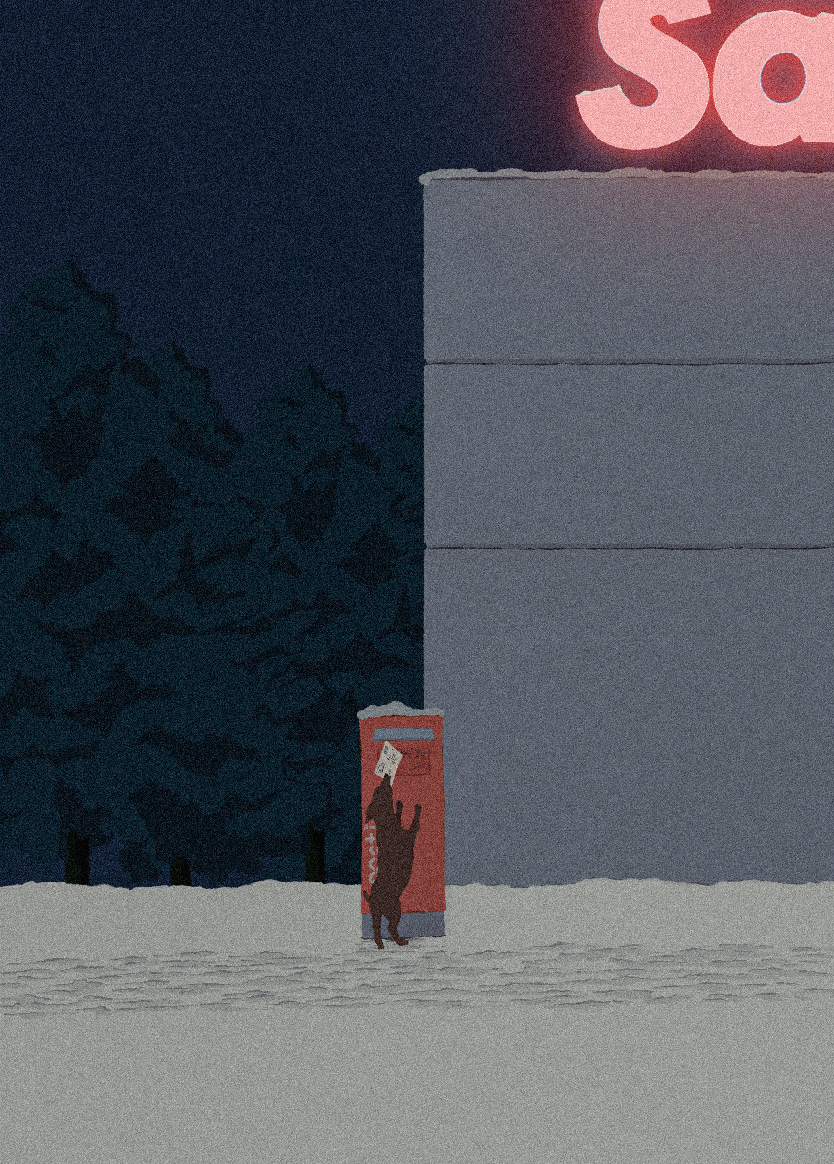 sending a postcard to Bruce Willis adventures illustration pictures