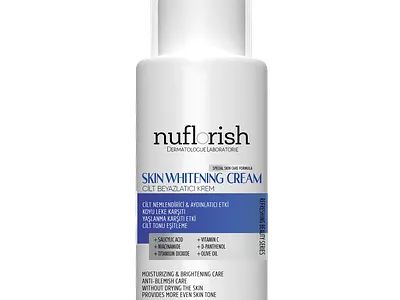 Nuflorish Skin Whitening Cream Label Design & Mockup beauty cosmetics cosmetics packaging graphic design label design mockup packaging product packaging skin cream social media banner whitening cream
