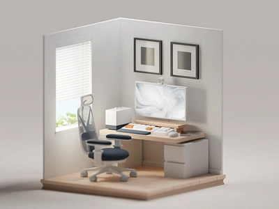 PC setup #1 3d b3d blender illustration isometric pc render setup