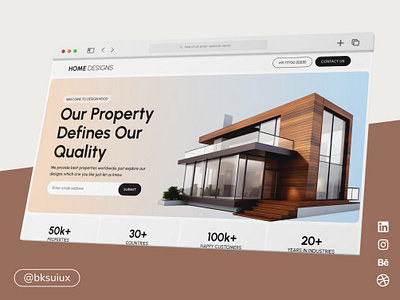 Real State Landing Page Hero Section 3d animation branding design graphic design hero section illustration landing page logo motion graphics real estate typography ui ux