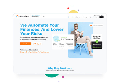 Highradius FinTech Web App Design app finance minimal ui ux website