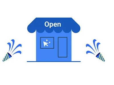 Online Shop Open graphic design illustration