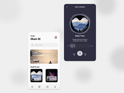 Relaxation Music Apps app design ui ux