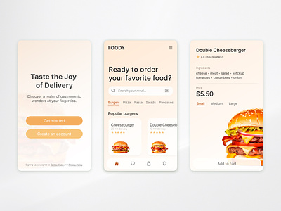 Foody app for delivery app branding delivery design dribbble food mobile modern simple ui ux webdesign