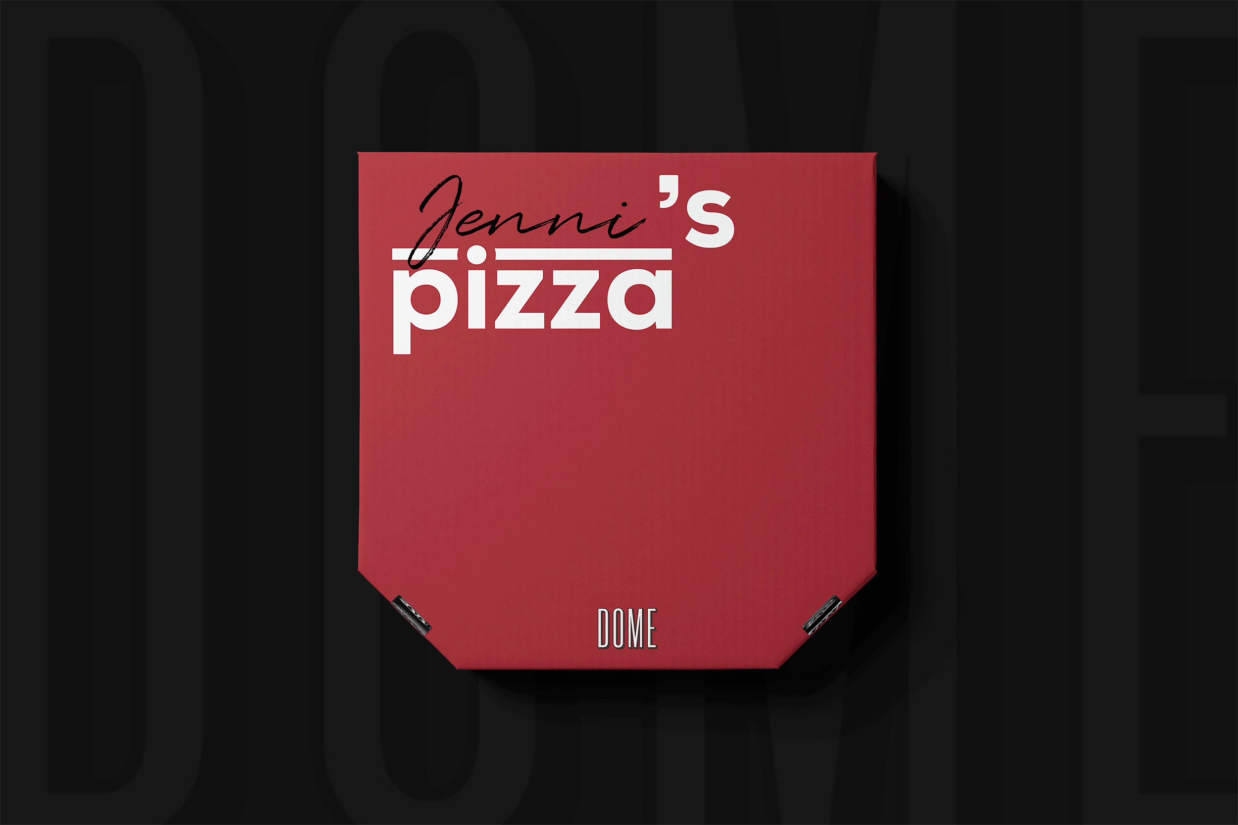 Pizza box design concept for DOME pizzeria box branding packaging pizza