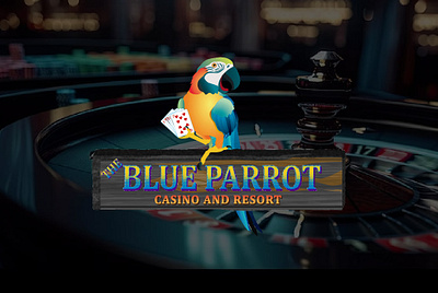 Blue Parrot Casino animal blue parrot branding card casino logo creative creative logo custom design lauge logo design parrot casino parrot logo playing restaurant logo