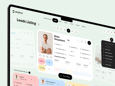 Salesforce CRM - Leads Management Software app automation b2b business crm customer dashboard design leads management optimization product design saas sas software ui ux web web app webapp