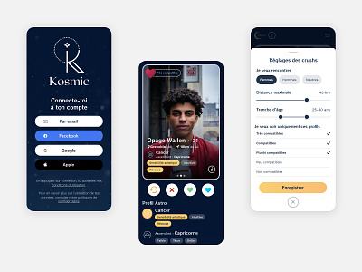 Kosmic - Dating app apps dating mobile ui