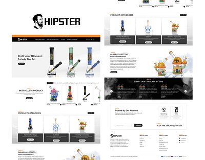 Hipster Smoke Store Design branding design graphic design landing page typography ui ux website layout