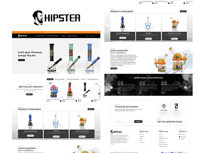 Hipster Smoke Store Design branding design graphic design landing page typography ui ux website layout