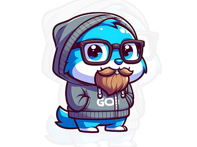 Gophi mascot (Gopher Golang) branding logo ui