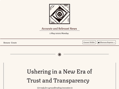 The Truth Post - Landing Page adaptive design blockchain newspaper responsive ui ux