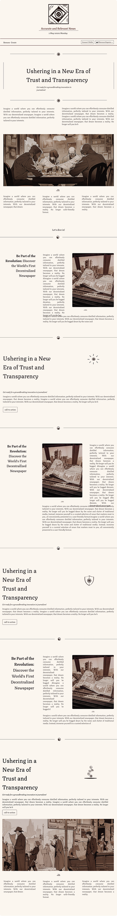 The Truth Post - Landing Page adaptive design blockchain newspaper responsive ui ux