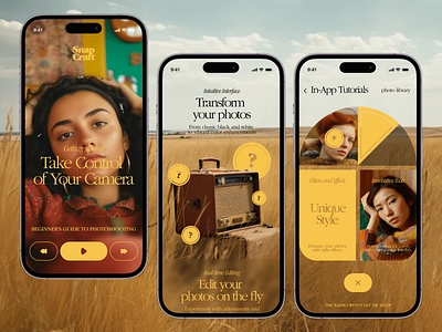SnapCraft - Mobile App Concept app art camera concept creative design editing effects filter inspiration mobile mobileapp photography photos sky stylish typography ui uitips ux