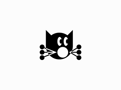 Black kitty cat design graphic design icon kitty logo logotype mark typography