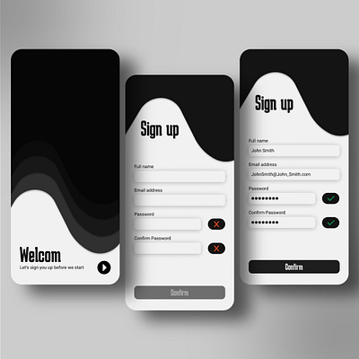 Sign up Screens