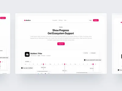 Hero Section light mode pink website design