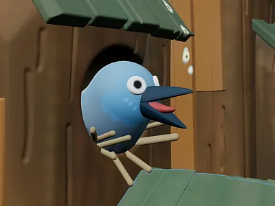 CHIRP! 3d art 3d illustration bird character design cinema 4d illustration stuart wade wip