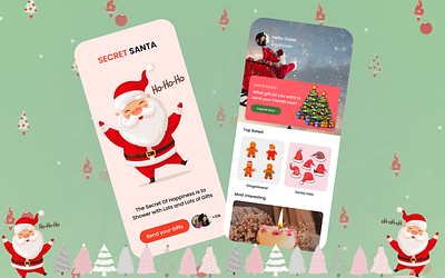 Secret Santa App Design application design branding merry christmas product design santa app