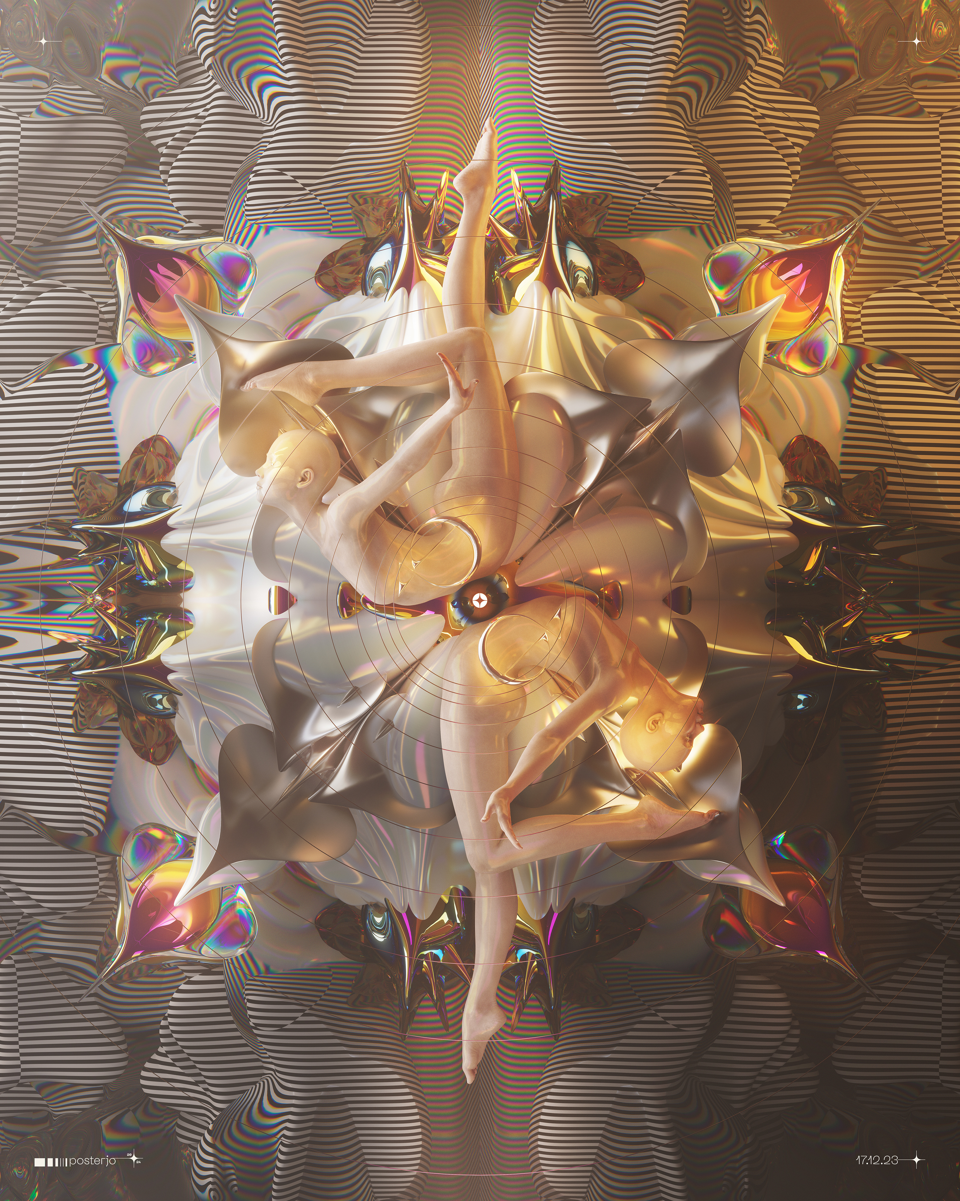 Synchronicity - 17.12.23 blender cinema4d colors dance harmony joansterjo modern neuegothic octane poster posterjo