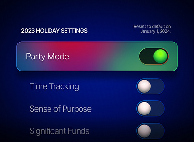 Holiday Settings Toggles app concept design figma form graphic design interface toggle ui web design
