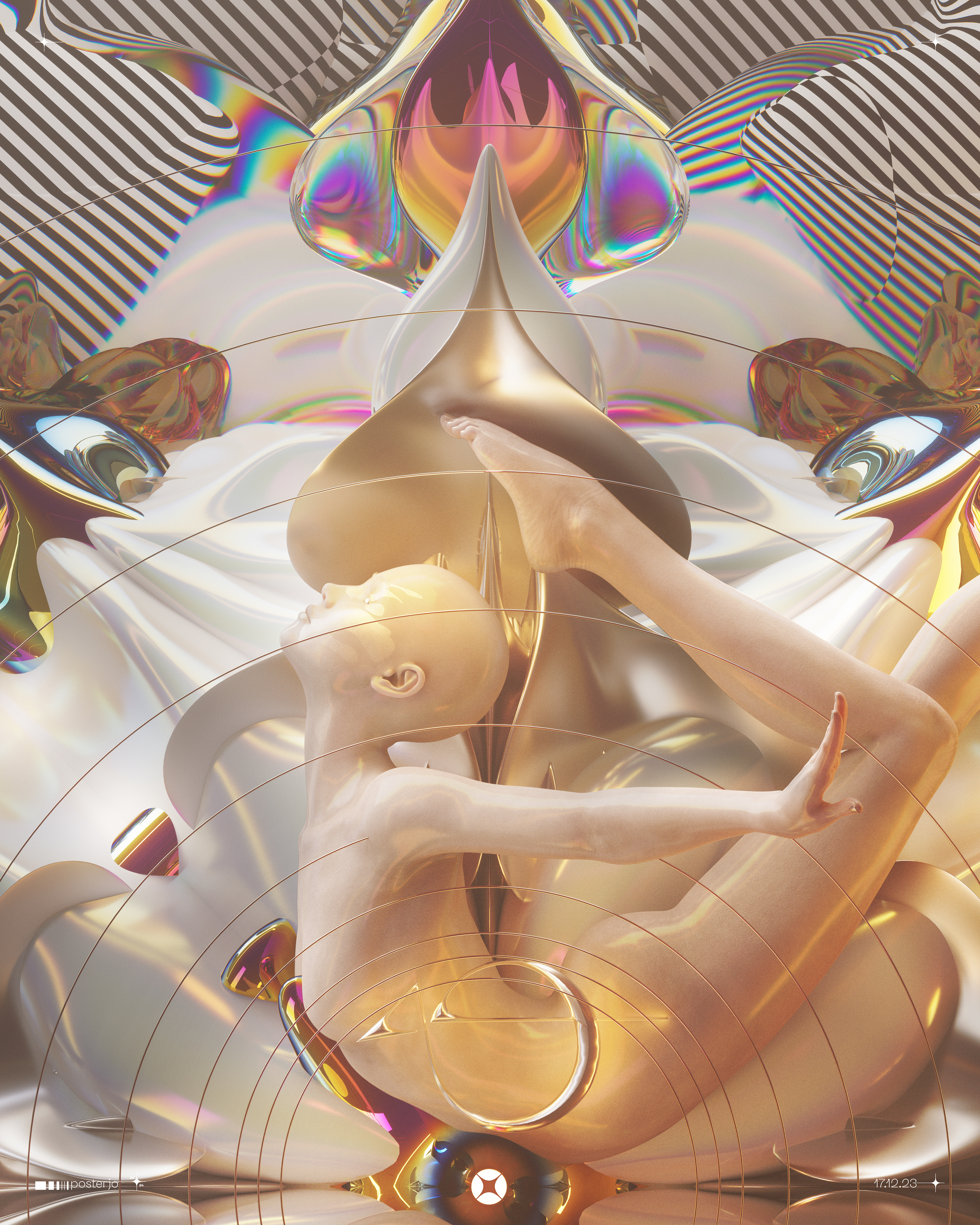 Synchronicity (alt) - 17.12.23 aiga blender cinema4d cool digitalart joansterjo octane poster posterjo render