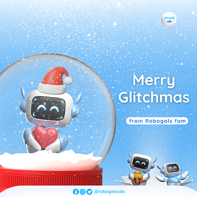 Robogals CDO: Christmas Poster blue christmas christmas robot christmas robot social media poster techy poster techy social media poster