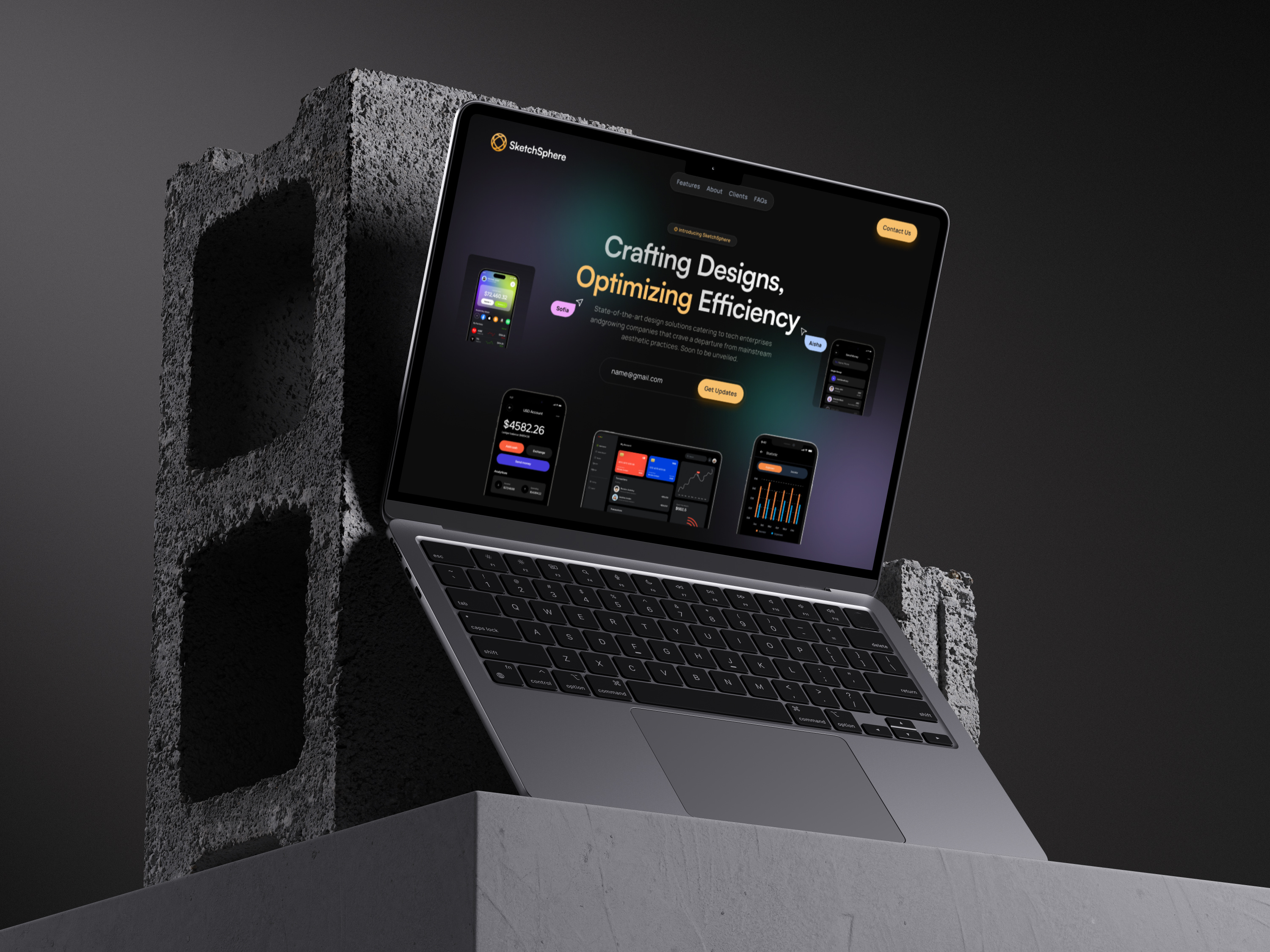SketchSphere - Your Canvas for Unlimited Creativity! 🎨🖌️ clean dark theme design landingpage saas ui website
