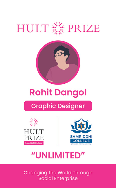 ID card design of Hult Prize 3d animation banner branding design graphic design hello hult illustration logo prize ui vector