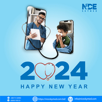 Telemedicine happy new year design banner design branding design email template figma design graphic design health design healthhappynewyeardesign illustration landing page design ui uidesign