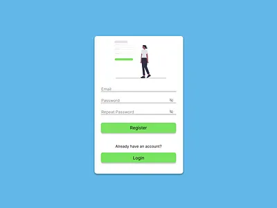 A signup screen card. app branding design figma graphic design illustration logo product ui ux