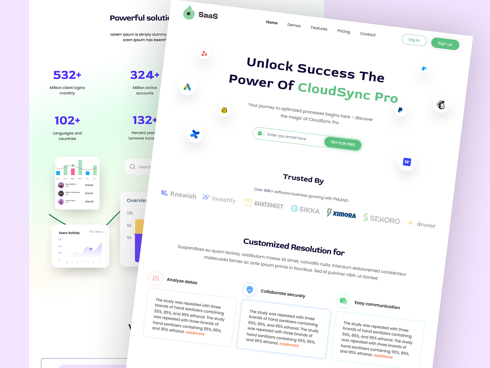SaaS Landing Page UI Design. by Subayel Ahammed on Dribbble