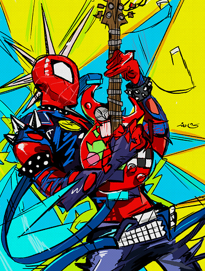 Spider Man art color digital graphic design painting spider man
