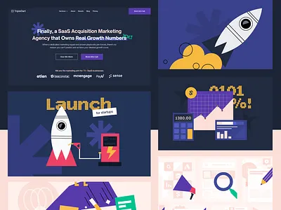 TripleDart - Visual Identity & Web Design agency b2b saas branding digital marketing graphic design illustra illustration landing page marketing saas ui website
