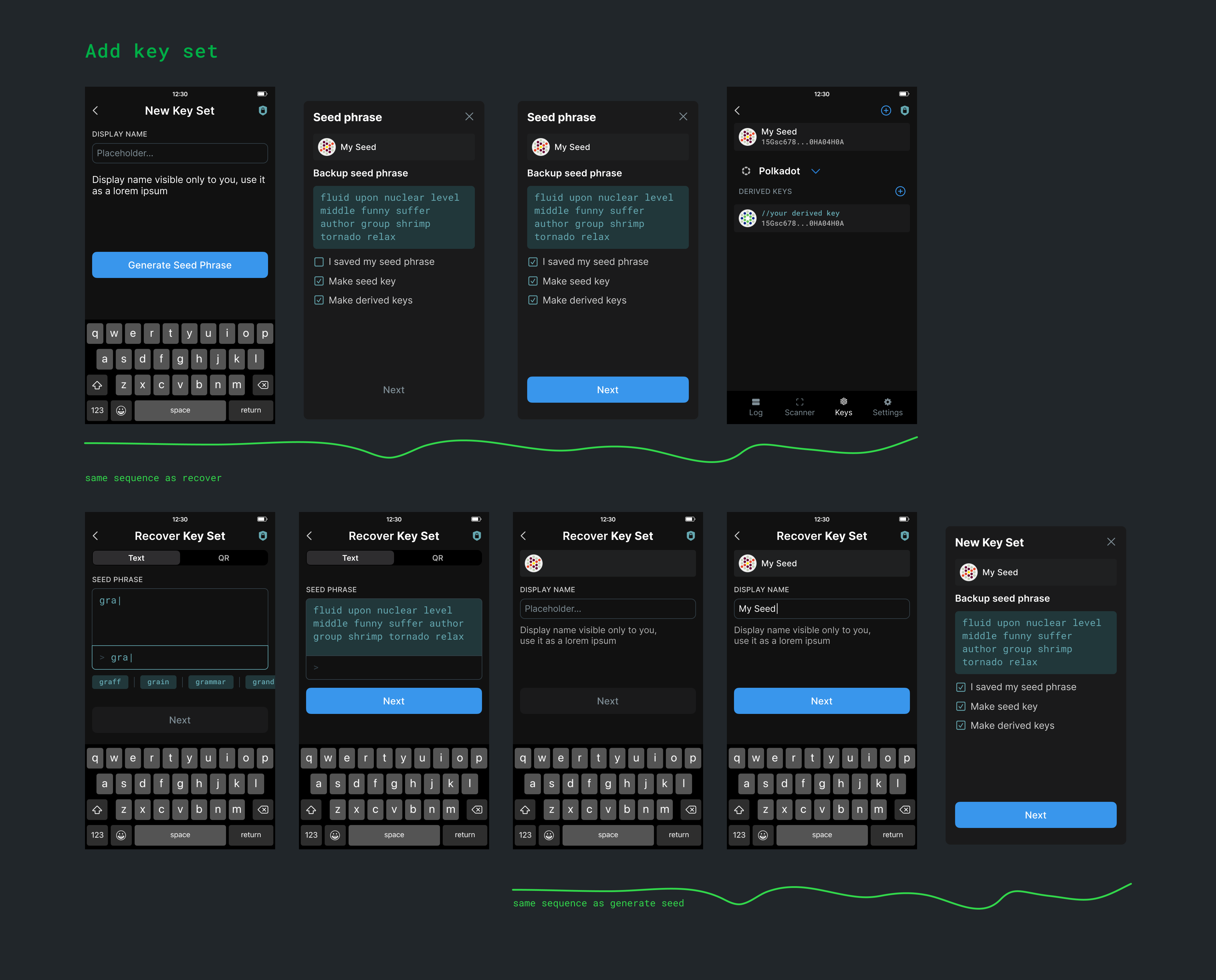 Wallet for an offline device blockchain developer tools manager network offline password product design qr security seed phrase suggestion transaction type ui