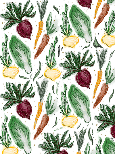 Veggie Pattern Mix graphic design illustration procreate