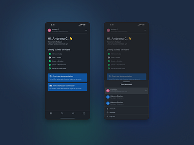 Homepage and account navigation app figma ui ux