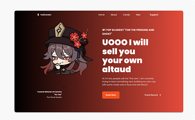 Hutao/Genshin Impact landing page haloween :) design figma icon ui ux web