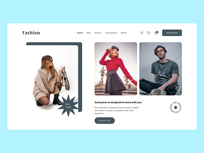 Fashion Website Design branding design e commerce freelancedesigner landingpage ui uidesign ux webdesignservice websitedesigns