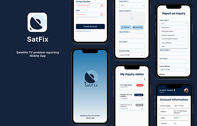 Satellite TV problem reporting Mobile App satellitetv telecommunication ui uiux