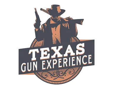 Texas Gun Experience cowboy gun logo texas