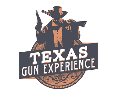 Texas Gun Experience cowboy gun logo texas