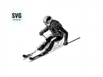 Skiing Man skii skii clipart skii decal skii vector art svg
