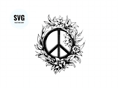 Peace Sign peace peace drawing peace sign decal peace svg peace with flowers