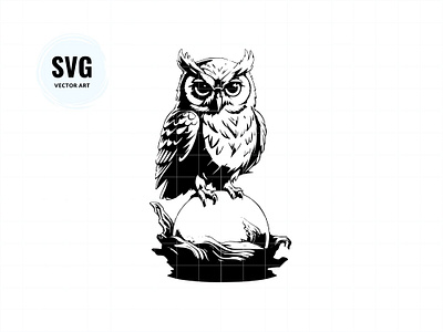 Wise Owl owl illustration owl svg owl vector clipart wise owl decal