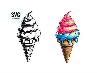 Ice Cream With Layers ice cream ice cream decal ice cream layered ice cream silhouette ice cream svg logo