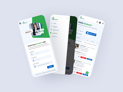 Job Portal Mobile View design job job portal job search mobile mobile view portal responsive search ui ui design ui ux view