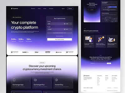 Web3 Crypto Website Landing Page - Crypzone crypto cryptocurrency dapps defi design exchange finance ui ux web3
