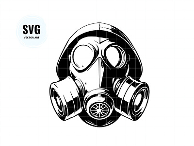 Gas Mask SVG apocalypse gas mask gas mask clipart gas mask decal illustration logo silhouette single layer vector art